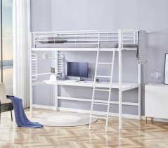 Poschodová posteľ DOLCE s písacím stolom biela