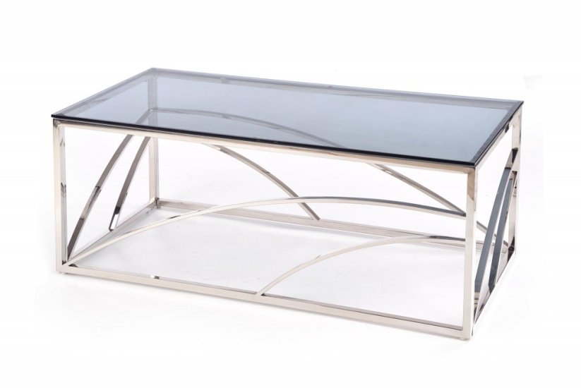 Konferenční stolek UNIVERSE kouřové sklo/stříbrný