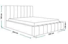 Čalouněná postel BED 10 160x200 světle šedá