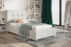 Čalouněná postel BED 5 90x200 bílá ekokůže