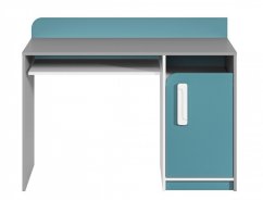 Písací stôl VILLOSA sivá/biela/modrá