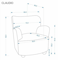 Čalúnené relaxačné kreslo CLAUDIO krémové