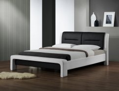 Čalúnená posteľ CASSANDRA 160x200 biela / čierna