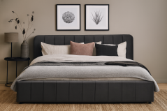 Čalúnená posteľ AVENA 140x200 tmavo sivá