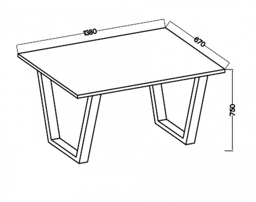 Jídelní stůl KAISARA černá/bílá 138x67