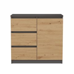 Komoda Malvína 1D3S antracit/dub artisan