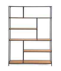 Regálová knihovna ARCANA 400375 přírodní/černá