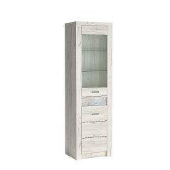 Vitrína INDIANAPOLIS I4 dub craft biela