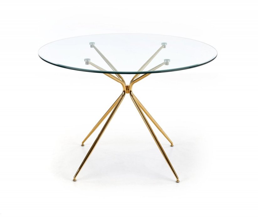 Okrúhly jedálenský stôl RONDO 110 sklo/zlatý