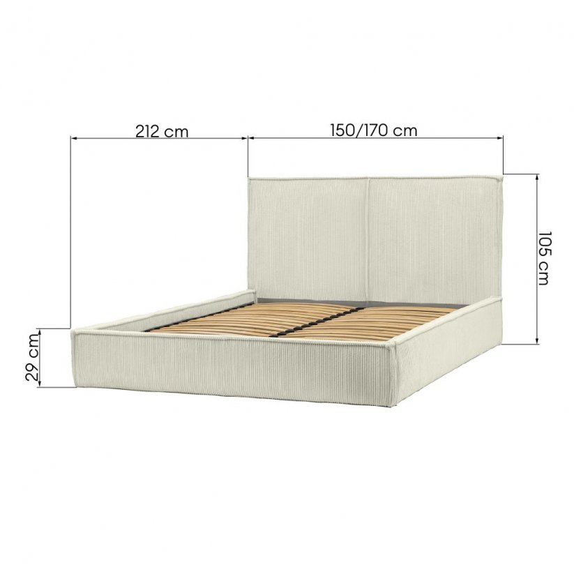 Čalouněná postel KORDULA 140x200 béžovošedá