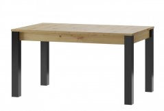 Rozkladací jedálenský stôl LUCAS 40 dub artisan/čierna mat