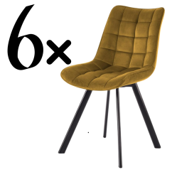 Set 6 kusů jídelní židle K332 hořčicová