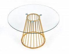 Okrúhly jedálenský stôl LIVERPOOL 120 sklo/zlatý