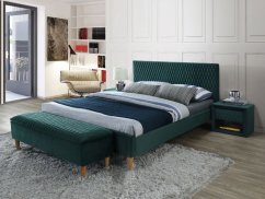Čalúnená posteľ AZURRO zelená VELVET 160X200