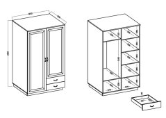 Šatní skříň Flower 120 dub artisan/bílá