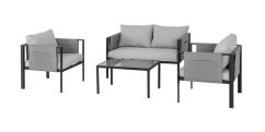 Záhradná odpočinková zostava RELAX 2+1+1 sivá