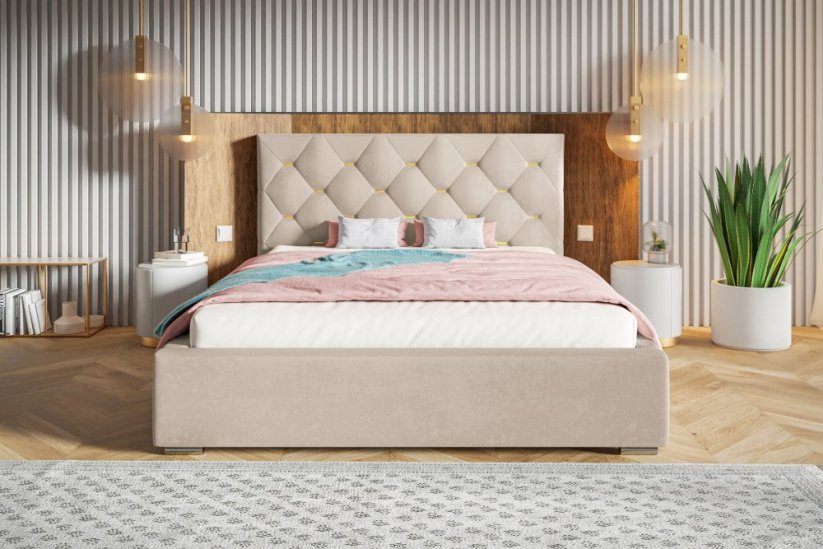 Čalouněná postel BED 17 JASMÍNE  160 X 200 výběz barev