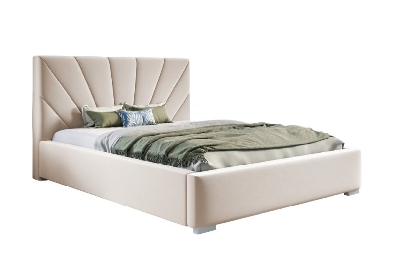 Čalouněná postel BED 9 160x200 světle béžová