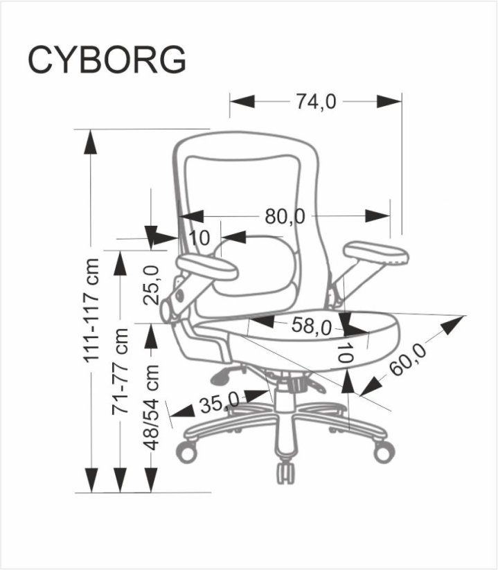 Kancelárska stolička CYBORG čierna