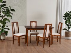 Jídelní set 4+1 MAX 4 ořech/BOS 7 ořech 11B Neve 13