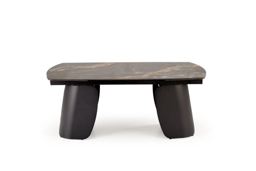 Rozkladací jedálenský stôl FORUM 180(260)x90 čierny mramor/čierny