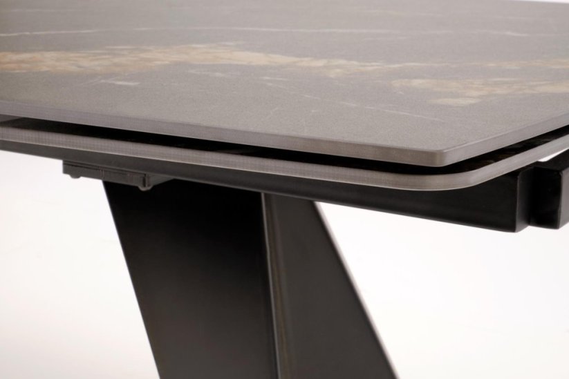 Rozkladací jedálenský stôl ARMANI 165(241)x90 čierny mramor/čierna