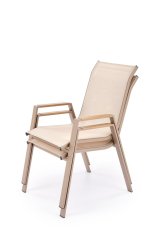Kovové záhradné kreslo HOVER béžová / cappuccino