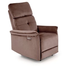 Elektricky polohovacie relaxačné kreslo SEMIR s USB mokka