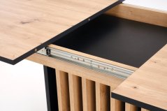 Rozkladací jedálenský stôl WILSON 120(158)x77 dub artisan/čierna