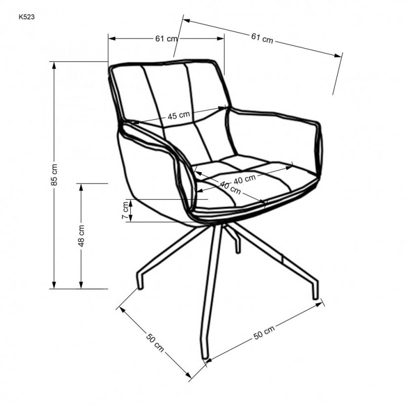 Otočná židle / křeslo K523 hnědá