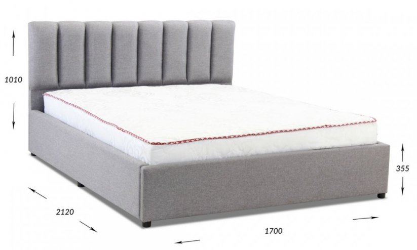 Čalúnená posteľ MONRO strieborná 160x200