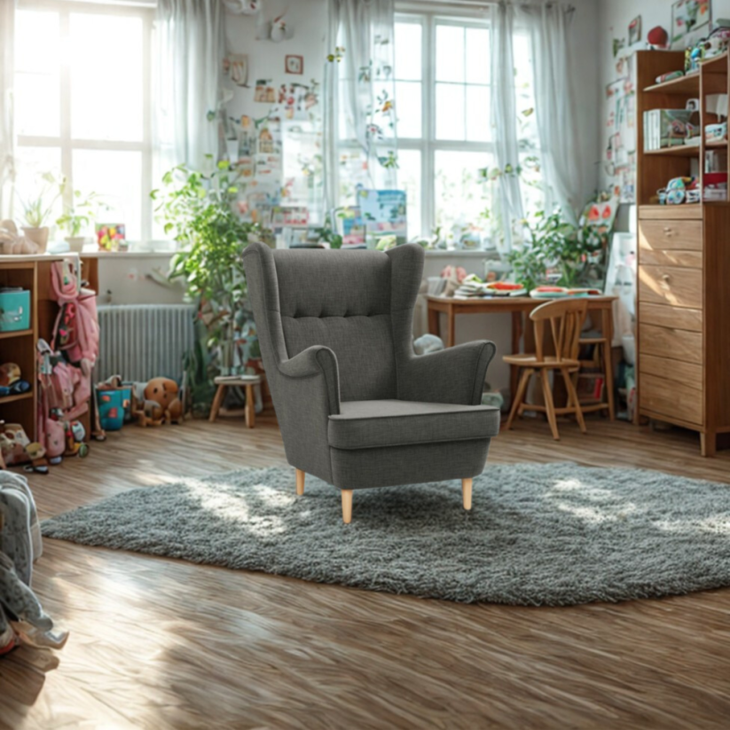 Dětské křeslo / ušák VELO MINI tmavě šedé