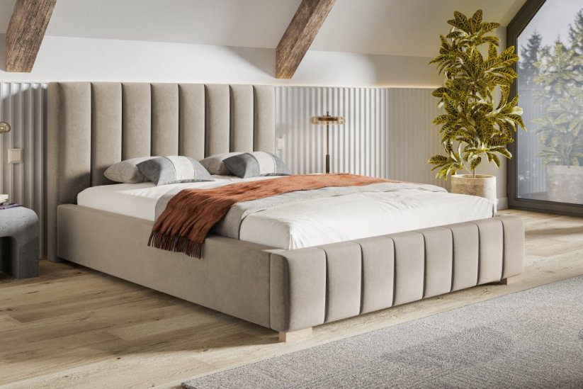 Čalouněná postel BED 10 120x200 béžová taupe