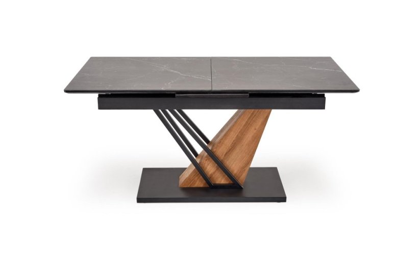 Rozkladací jedálenský stôl VOLANT 160(180)x90 čierny mramor/dub zlatý/čierna