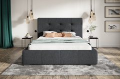 Čalúnená posteľ BED 5 140x200 tmavo sivá