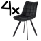 Set 4 kusů jídelní židle K332 černá