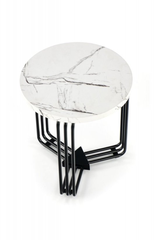 Konferenční stolek ANTICA S bílý mramor/černý