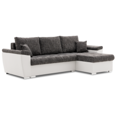 Sedacia súprava VEGAS 250/160 PRAVÁ tmavo sivá/biela