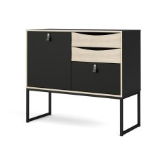 Komoda Sheba malá čierny MAT/dub sonoma