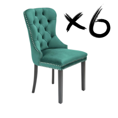 Set 6 kusů jídelní židle MIYA tmavě zelená