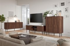 TV stolík SOLANO RTV-1 orech warmia / čierny mramor