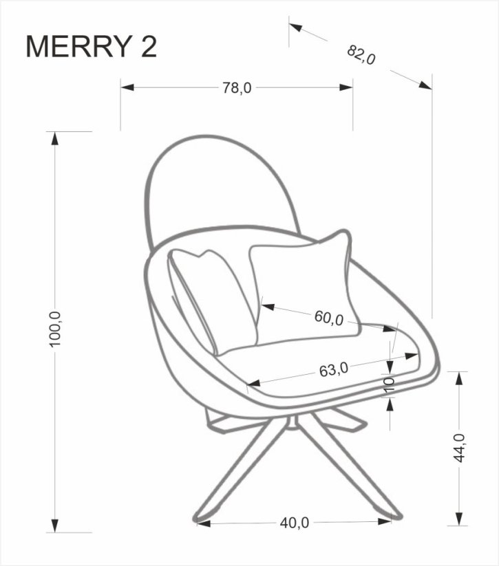 Otočné křeslo MERRY 2 cappuccino