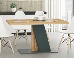 Jedálenský stôl BRENES antracit/dub wotan 138x90