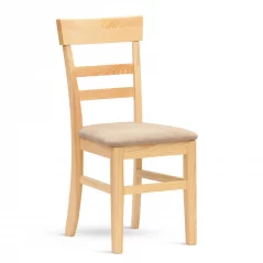 Jedálenská stolička PINO S s čalúneným sedákom borovice