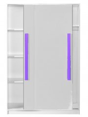 Šatníková skriňa s posuvnými dverami GULLIWER 12 biela lesk/fialová