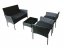 Záhradný ratanový set IBIZA 2-sedadlo + 2 kreslá + stôl čierna