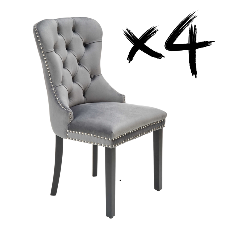 Set 4 kusov jedálenská stolička MIYA sivá