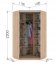Šatníková skriňa rohová CORA 110/220 artisan/zrkadlo