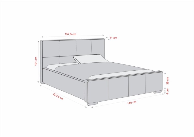 Čalúnená posteľ BELLA 140x200 výber z farieb - Výber poťahovej látky (MD): KRONOS_09