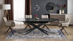 Rozkladací jedálenský stôl SANDRO 180(240)x100 čierny